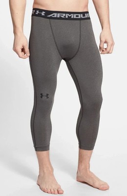 Under Armour Gray HeatGear 3/4 Length Compression Leggings Men's Size XL (6412)
