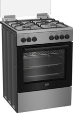 Cucina Fornello a Gas 4 Fuochi e Forno Elettrico Ventilato BEKO 60 cm Inox