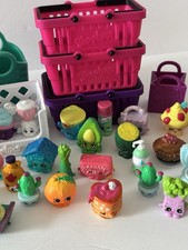 Shopkins Lot 35 Mini Figures Mixed Seasons w/ Shopping Baskets Bags Accessories
