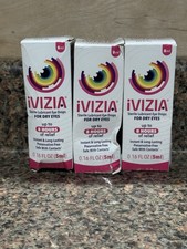3 iVIZIA Sterile Lubricant Eye Drops for Dry Itch Red Eyes 0.16 fl oz 6/26