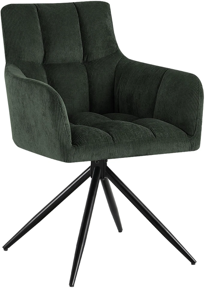 Esszimmerstuhl Jonah Cord 180° drehbar mit Armlehnen und Rückenlehne bis 150 kg - Bild 1 von 1