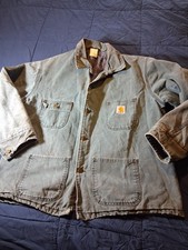 Vintage Carhartt Blanket Lined Chore Jacket USA Union Made XL