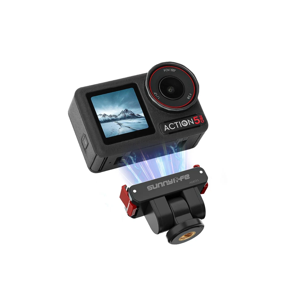 Soporte magnético de liberación rápida soporte adaptador montaje para DJI Osmo 360/Action 5 Pro/4/3/2 Foto 3 de 4