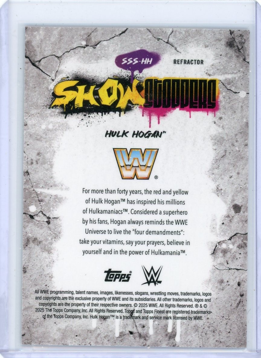 2025 Topps Finest WWE Refractor Show Stoppers HULK HOGAN No. SSS