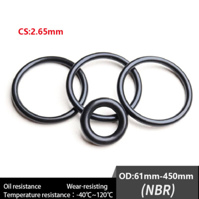 O-Ring Sealing WD 2.65mm ID 61-450mm Oil Resistant NBR Nitrile Butadiene Rubber 