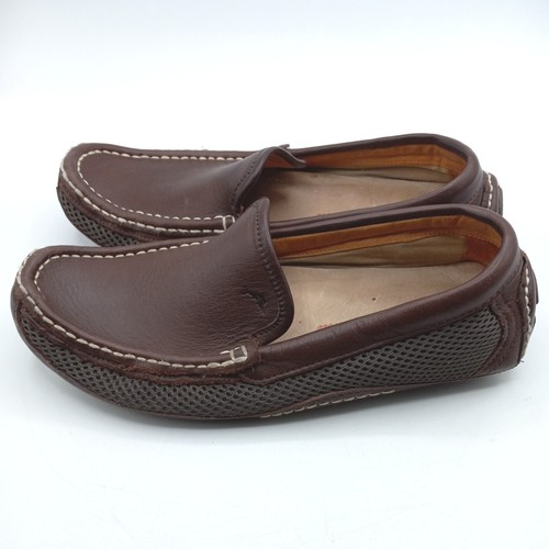 Men's Size 7M Tommy Bahama Loafers Shoes Brown Leather Breathable Slip On. LHC4 - Picture 3 of 10