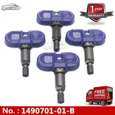 4x 1490701-01-B Bluetooth TPMS Sensor for Tesla Model 3 S X Y With Nut 2020-2024