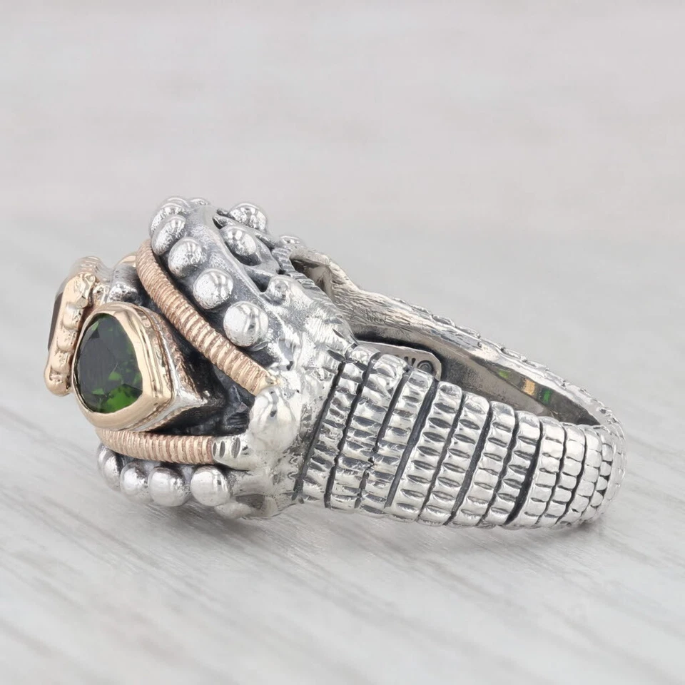 Anel de coquetel Alwan Vahan 2,65 ctw diópsido citrino prata esterlina ouro 14k - Imagem 3 de 4