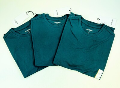 3 PACK - Short Sleeve T-Shirt 60/40 Cotton/Polyester Size Small Navy/Gray/Blue