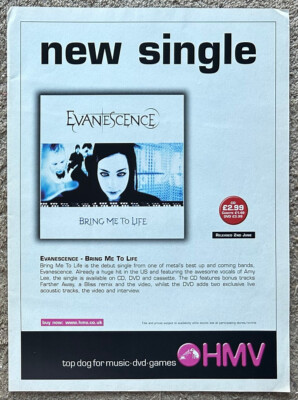 EVANESCENCE - BRING ME TO LIFE 2003 Full page UK magazine ad