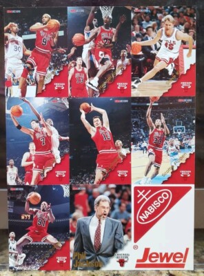 RARE 1996/97 Hoops Bulls Team Set Uncut Michael Jordan Nabisco