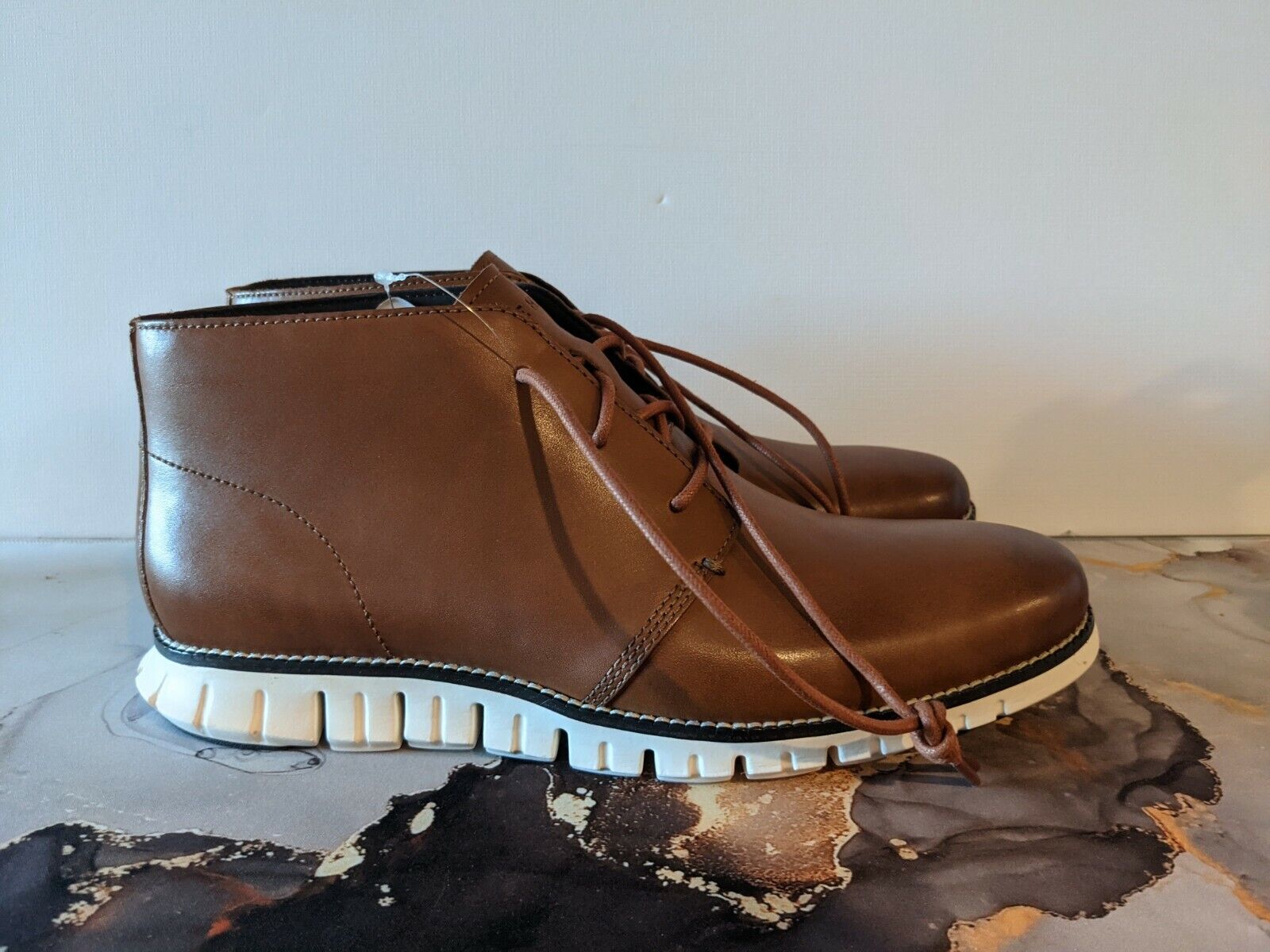 Cole Haan Men Zerogrand Chukka British Tan Sz 10 C35593 cognac brown loafer shoe