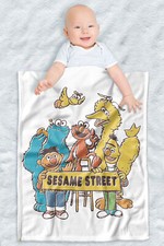 Sesame Street Soft Fleece Baby Blanket, Cozy Crib Throw 30"x40" Block Party