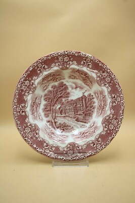Grindley 'English Country Inns' Teller Suppenteller Rot England Porzellan 