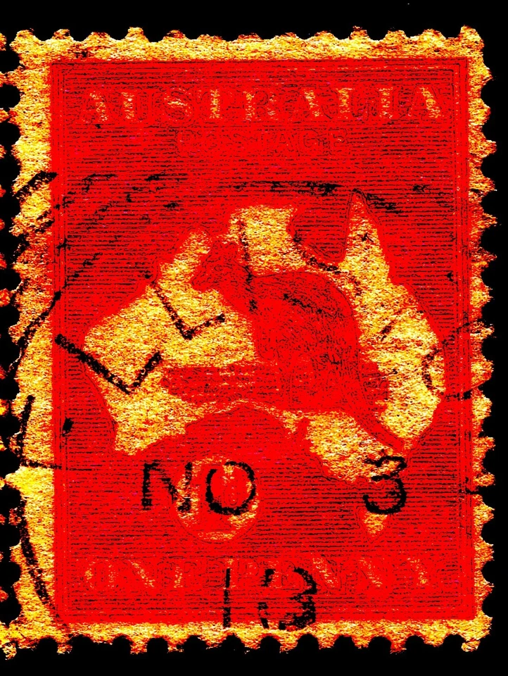 South Australia 1d Kangaroo *ELLISTON* SQUARE CIRCLE CANCEL SA POSTMARK DIE1 ROO - Image 2 of 2