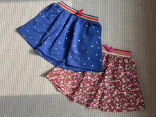 Boden Girls Blue with golden stars and pink floral skirts w/ elastic waist 8-9Y