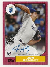 2022 Topps Update JON HEASLEY 1987 Topps Autograph Auto RED 03/25 Royals RC