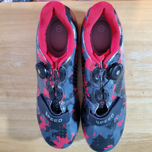 Speed Red Camouflage Cycling Athletic Shoes, Size 41 (Men's US Size 8) - Picture 6 of 8