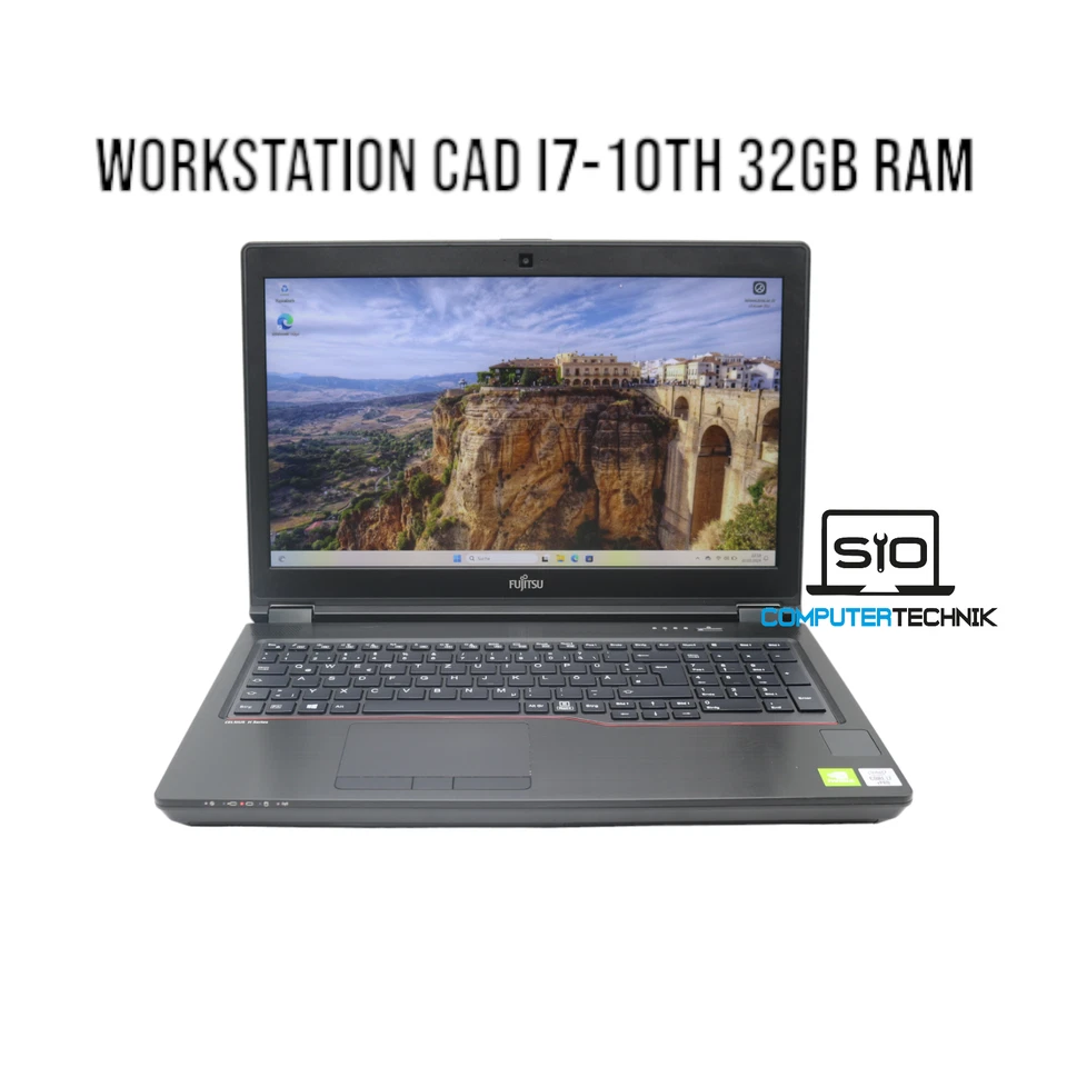 Fujitsu Celsius H7510 CAD i7-10850H 6Kerne 32GB RAM 512GB SSD T1000 Hervorragend
