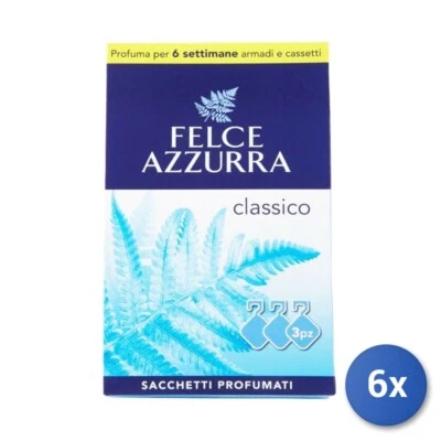 6x Felce Azzurra Sacchetti Profumati 3 Pezzi Classico