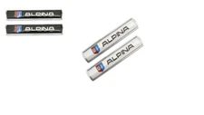 NEW 2x for Alpina Silver Badges Side Fender Rear Emblems Stickers BLACK SILVER