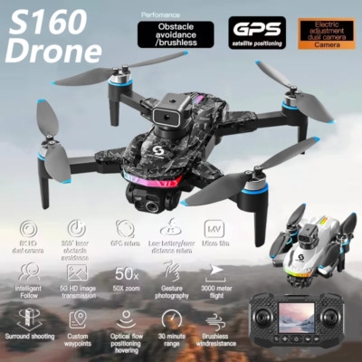 S160 8K Drone with Screen, HD Photography, Obstacle Avoidance, Foldable Model »