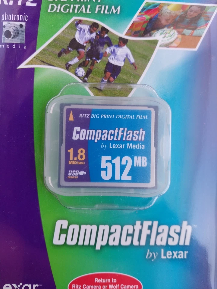 Lexar Media 512MB Compact Flash Memory Card Big Print Digital Film Ritz - Image 3 of 3