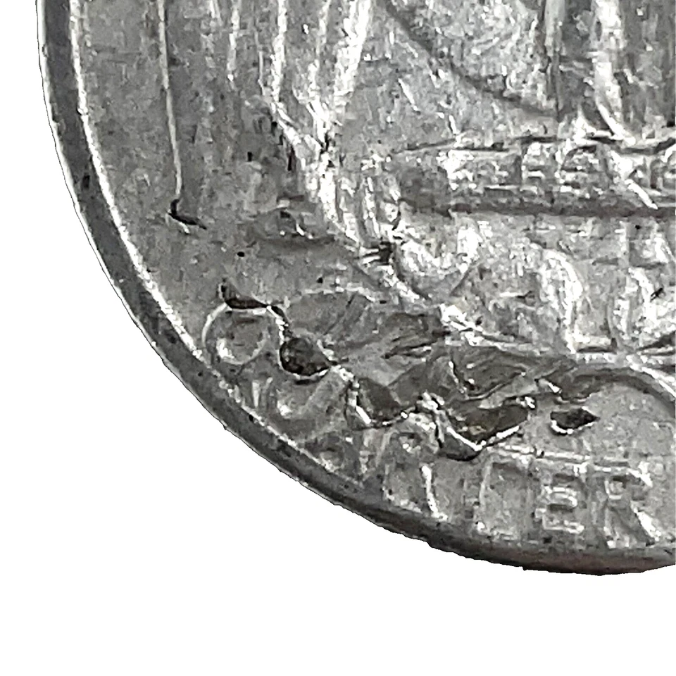 1963-P Washington Quarter Lamination Mint Error OBV/RVR ; Die Piled -Scares - Image 2 of 4