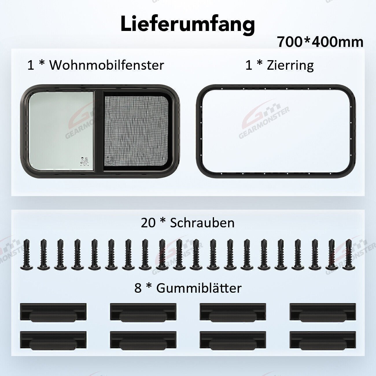 Wohnmobil Fenster 600x300mm - Ausstellfenster Mit Schiebefunktion & Verriegelung