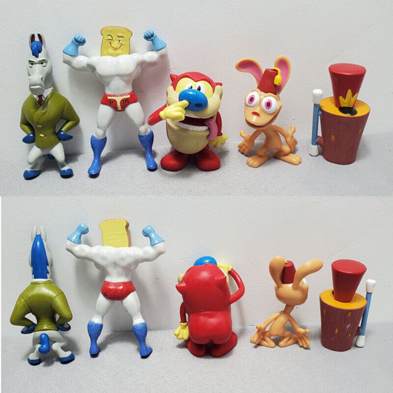 5 PCS The Ren and Stimpy Cartoon Mini Figure Collection 5 PCS The Ren and Stimpy Cartoon Mini Figure Collection