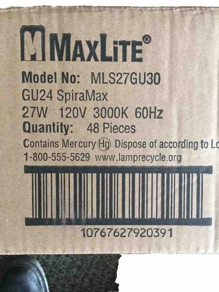 LCD 48 Light Bulbs/1 Case - MaxLite MLS27GU30 SpiralMax - Image 3 of 4