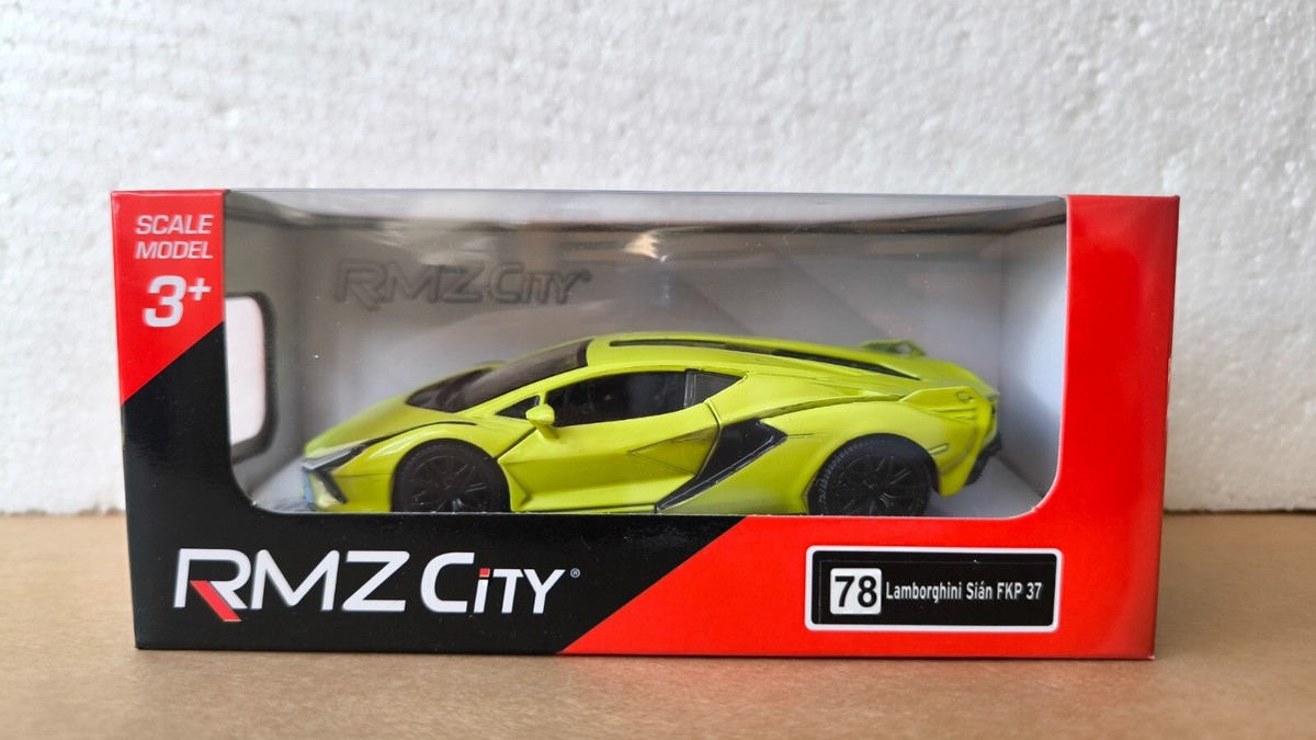 Lamborghini Sian イエローのオープンカー型ミニカー LAMBORGHINI SIAN FKP 37 YELLOW 1:34-39 RMZ City scale model car