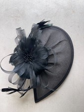 Sophia Collection Black Disc & Diamante Floral Fascinators & Headpieces One Size