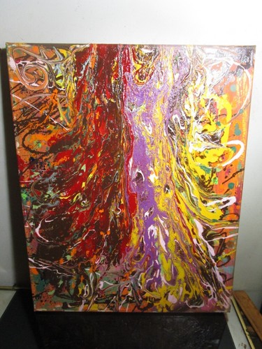 acrylic painting abstract 16x20 canvas musk yai - Picture 4 of 6
