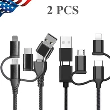 5 in1 Fast Charging Cable Cell Phone Wall Charger Cord For iPhone Samsung Google