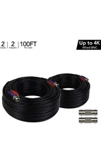 2 Packs -Night Owl  100FT. In  Rated Video and Power Extension Cable in Black