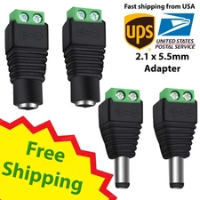 X 100/200 Male & Female 5.5mm x 2.1mm DC Power Connector Jack Plug 12V LOT