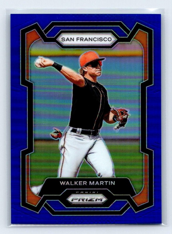 2024 Panini Prizm Walker Martin #45 San Francisco Giants Blue Prizm /199 RC