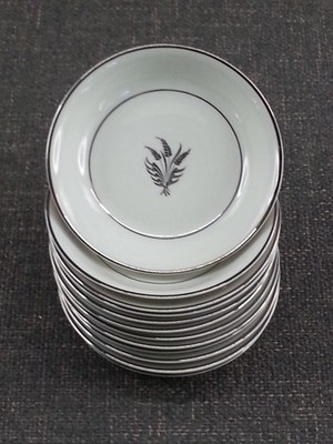 Royal Chatham Fine China Silver Wheat Harvest 12pc 5.5 Inch Berry Dessert Bowls