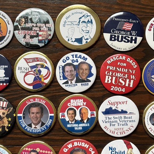55 Different George W. Bush for President Inaugural Buttons Dealer Lot 2000-2004 - Picture 3 of 9