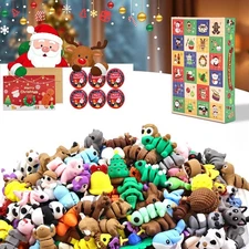 2025 Christmas Advent Calendar 41PCS Random Blind Box with Mini 3D animal-c 