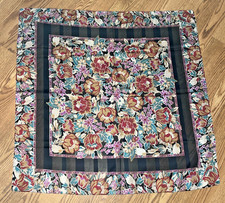 Vintgae 80"s Berkshire Polyester Scarf Made in Italy Floral 30  x 30  