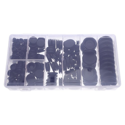 200 Pièces Oeillets Joint Caoutchouc Noir 3x8mm Double Côté - Protection Câble Uxcell