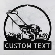 Personalized Lawn Mower Metal Sign Custom Decor for Garden Lovers Lawnmower Gift