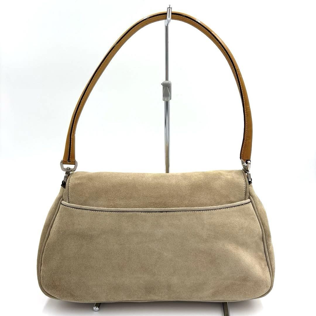 PRADA Shoulder Bag Purse Logo Suede Leather Authentic thumbnail 16