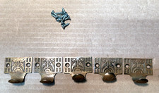 Antique Window Lift Pull Cast Brass Hardware Vtg Eastlake Sash Five Lot Set #N62