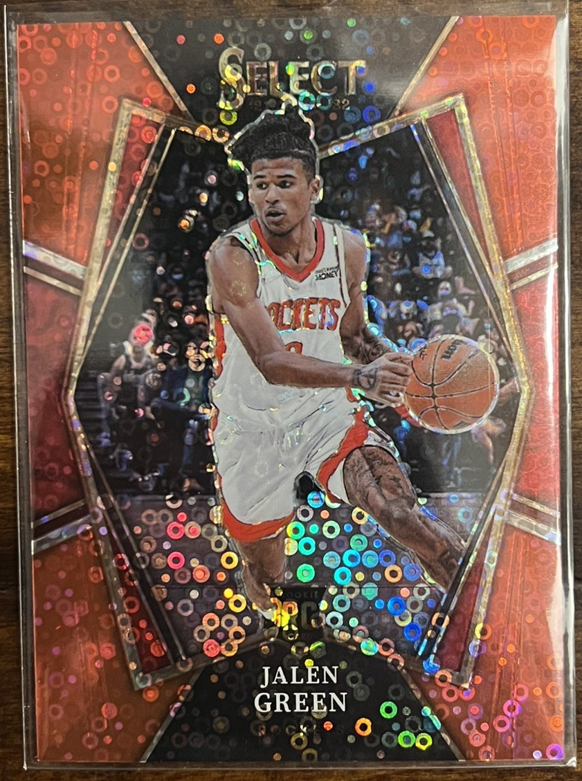 2021-22 Panini Select Jalen Green Red Disco Prizm RC Premier Level #/49 Rockets