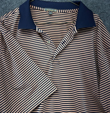 Peter Millar Summer Comfort Polo Mens XXL 2XL Peach Striped Golf Short Sleeve