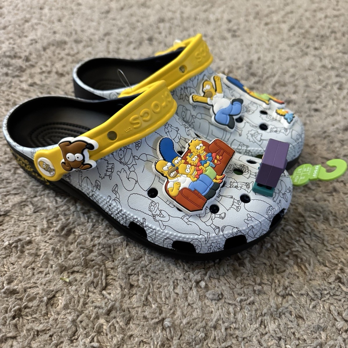 Simpsons x Crocs Classic Clog Sketch Print Yellow Strap Men\'s 7 Women\'s 9 NIB CROCS The Simpsons Classic Clog 211106-90H - Shiekh main image 3