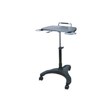 Ergoguys - LPD008P - SIT AND STAND MOBILE LAPTOP WORKSTATION BLACK - Smoke Top